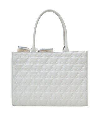 Maison de FLEUR EC限定スカーフ付リボンキルティングトート Grayish Blue