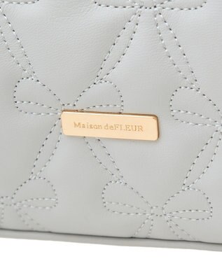 Maison de FLEUR EC限定スカーフ付リボンキルティングトート Grayish Blue