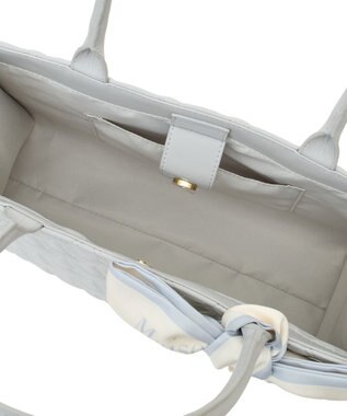 Maison de FLEUR EC限定スカーフ付リボンキルティングトート Grayish Blue
