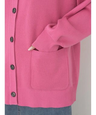 earth music&ecology クルーネックミドル丈カーディガン Pink