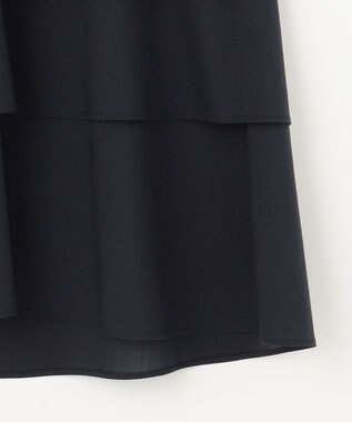 組曲 【WEB限定】コットンレーヨンシャーティングノースリーブ ブラウス ネイビー系