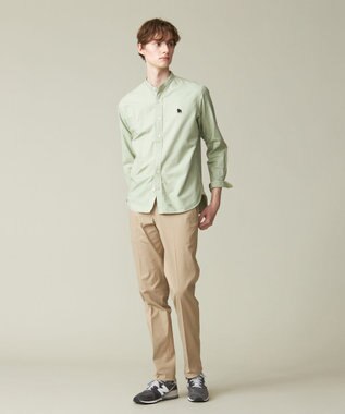 J.PRESS MEN 【大人気バックブル】バンドカラー オックスフォードシャツ ライトグリーン系