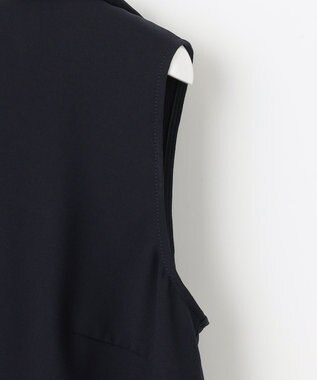 自由区 【洗える】バックサテンジョーゼット  ブラウス ネイビー系