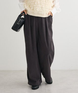 Green Parks 太畝コーデュロイカラーパンツ Charcoal Gray