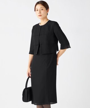 自由区 FORMAL 【人気NO.1 / 洗える】ボレロ風ワンピース ブラック系