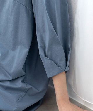 Tiaclasse L 【洗える】大人可愛いバックフレアカットチュニック ブルー