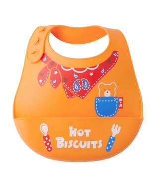 MIKI HOUSE HOT BISCUITS シリコン製 ランチスタイ オレンジ