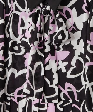 GRACE CONTINENTAL キカフラワープリーツドレス ブラック