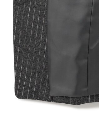 ICB シックツイードストライプ  テーラードジャケット チャコール系