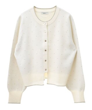 earth music&ecology ラメジャカードカーディガン Ivory