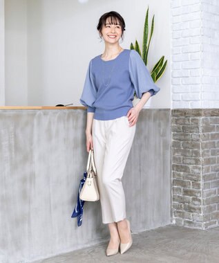 Tiaclasse 【洗える】快適な履き心地のダブルクロステーパードパンツ グレージュ