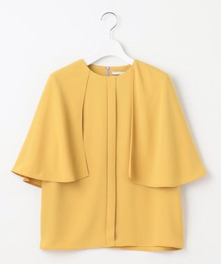 自由区 【洗える】バックサテンジョーゼット  ブラウス イエロー系