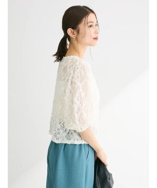 Green Parks ・SUGAR SPOON フラワーレースカーディガン Off White