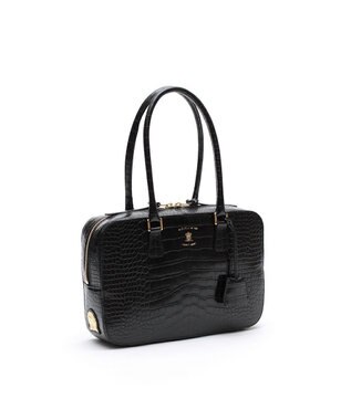 A.D.M.J. 【牛革】クロコ型押し ボストン28cm ON