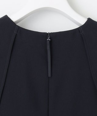 自由区 【洗える】バックサテンジョーゼット  ブラウス ネイビー系