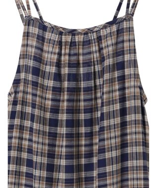 earth music&ecology マドラスチェックキャミワンピース Navy