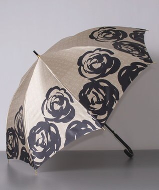 AURORA シャルルジョルダン 花柄 耐風 雨傘 ベージュ