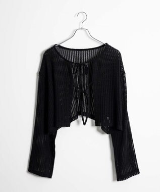 WEGO メッシュリボンカーディガン ブラック