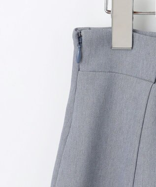 Feroux 【洗える】リボンポケット付きIライン スカート ブルー系