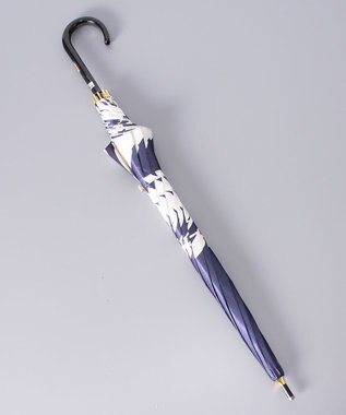 AURORA シャルルジョルダン 花柄 耐風 雨傘 ネイビー