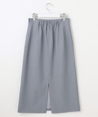 Feroux 【洗える】リボンポケット付きIライン スカート ブルー系