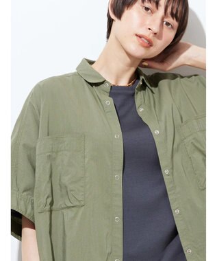 AMERICAN HOLIC ＷポケットバックタックＢＩＧシャツ Khaki