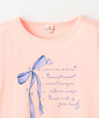 組曲 KIDS 【110-140㎝】リボンリスト Tシャツ ライトピーチ