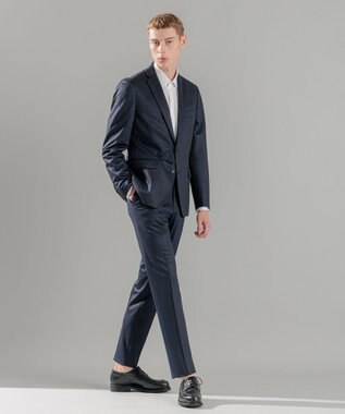 JOSEPH HOMME 新素材【抜群のストレッチ性/セットアップ対応可】スプリングウールジャージー テーパードパンツ / CITY ネイビー系