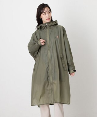 MOONBAT POLO RALPH LAUREN(ポロ ラルフローレン) ポロポニー レインコート ライトウェイト レインポンチョ  無地 フード 収納袋 レディース カーキー