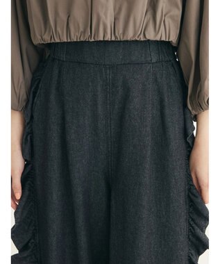 Green Parks ■ＥＳＣＡＲ　デニムサイドラッフルパンツ Black