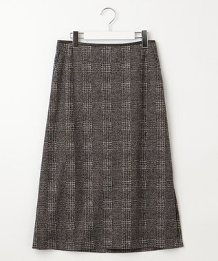 J.PRESS LADIES 【洗える】チェック ジャカード ナロー スカート ブラウン系5