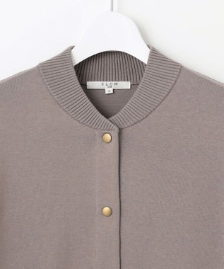23区 S 【SLOW/一部店舗限定】コットンシルク ニットブルゾン ライトグレー系