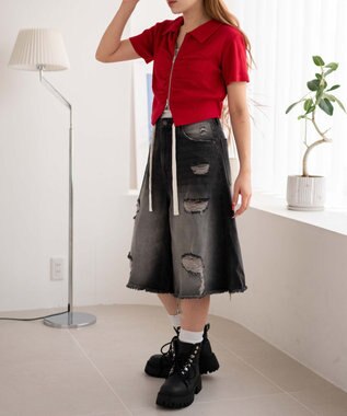 WEGO WZIPギャザートップス レッド