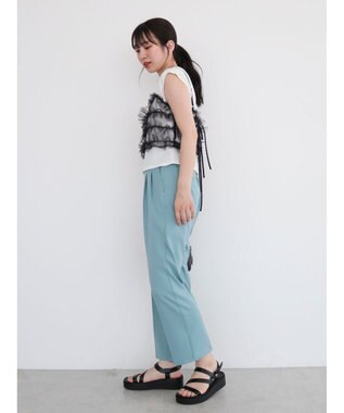 Green Parks ・ｓｗｉｎｇ　ｂｙ　ＳＥＴ２点チュールビスチェ＆フレンチＴ Off White