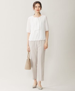 自由区 S 【セットアップ対応・UVカット・接触冷感・洗える】ライトストレッチテーパード パンツ ベージュ