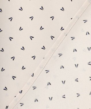 23区 L 【洗える】トライアングルプリント ネックデザイン ブラウス ベージュプリント