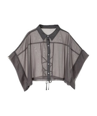 Green Parks ＥＧＯＩＳＴ　短丈シアーシャツ Charcoal Gray