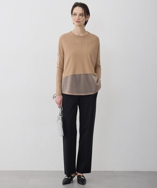 ICB 【先行予約】 ヴィスコースワイド シアーコンビプルオーバー アプリコットベージュ