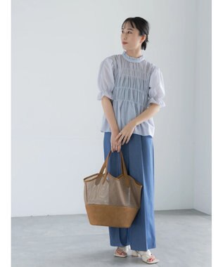 Te chichi スタンドフリルシャーリングブラウス オフホワイト