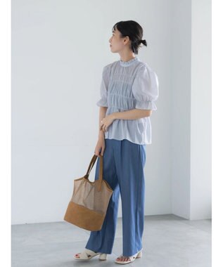 Te chichi スタンドフリルシャーリングブラウス オフホワイト