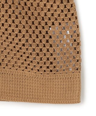 UNFILO L クロシェレースニット ZIPカーディガン キャメル