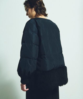 GRACE CONTINENTAL ボアコンビダウンジャケット ブラック