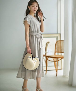 ANY SIS ドビーシアーチェック ワンピース ミント