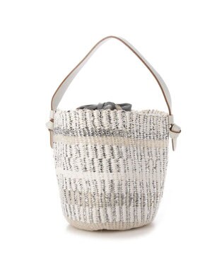 UNBILLION perche プラスティックサイザル×姫路レザー手提げトートバッグ アイボリー