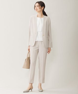 自由区 L 【セットアップ対応・UVカット・接触冷感・洗える】ライトストレッチテーパード パンツ ベージュ