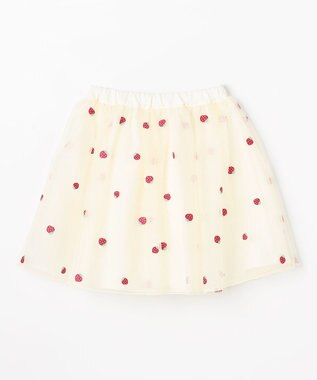 ANY KIDS 【Strawberry Collection】総刺繍 いちごチュールスカート エクリュ