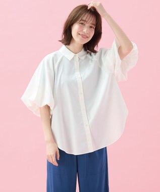 ANY 【接触冷感/UVカット/抗菌防臭/速乾】エニイファンクション パフスリーブブラウス オフ