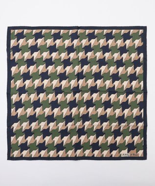 JOSEPH ABBOUD 【イタリア製・Holliday&Brown】ビッグハウンドトゥースプリント スカーフ ネイビー系6