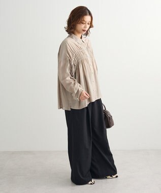 Green Parks ・ＥＬＥＮＣＡＲＥ　ＤＵＥ　シアーシャーリングシャツ Gray Beige