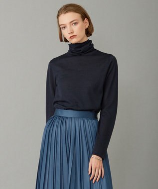 ICB 【洗える】 スムージータートル ニット ネイビー系